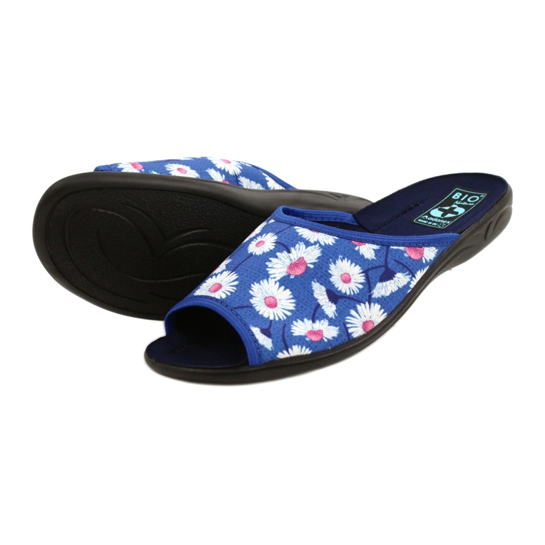 Adanex Women's Slippers With Flowers Gadane SAK1 27153 white blue pink 4 Adanex Women's Slippers With Flowers Gadane SAK1 27153 white blue pink 4