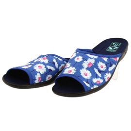 Adanex Women's Slippers With Flowers Gadane SAK1 27153 white blue pink 3 Adanex Women's Slippers With Flowers Gadane SAK1 27153 white blue pink 3