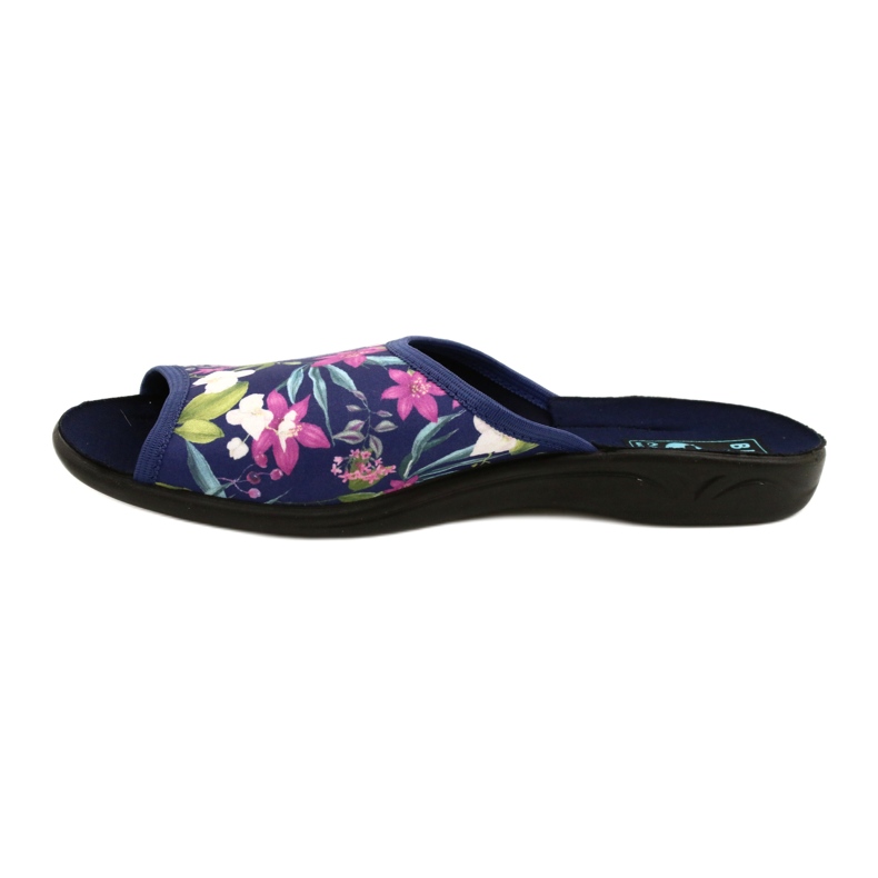 Women's slippers with flowers Adanex Sara SAK1 27272 navy blue blue pink green 2