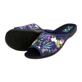 Women's slippers with flowers Adanex Sara SAK1 27272 navy blue blue pink green 5