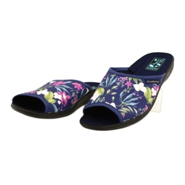 Women's slippers with flowers Adanex Sara SAK1 27272 navy blue blue pink green 3