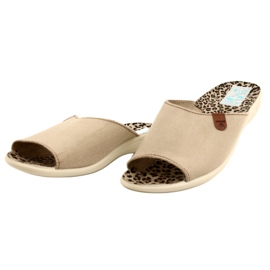 Suede Women's Slippers Adanex Sara 27310 Beige 3