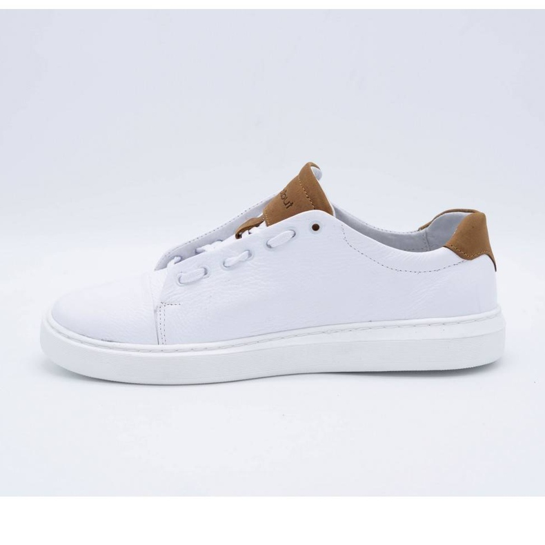 Polbut Men's leather sports shoes 2109 white 1