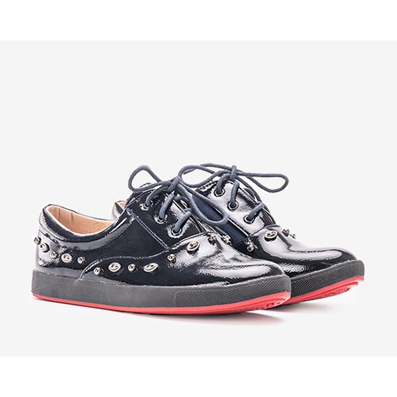BM Mikaela children's navy lacquered sneakers ['navy'] blue - KeeShoes