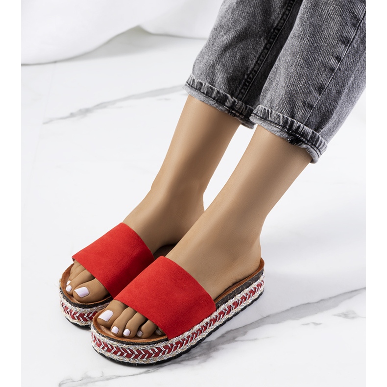 Red sandals on the Bonython cork sole 2