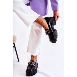 Women's Brogues Loafers Leather Black-Silver Laura Messi 2339 2