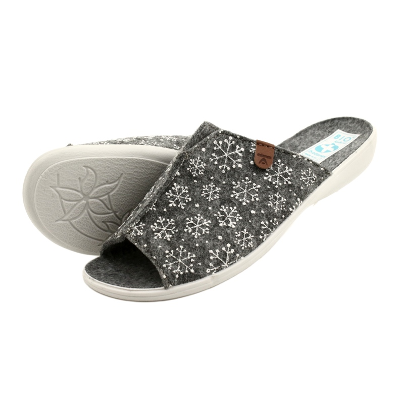 Adanex felt snowflake slippers 24217 white grey 5