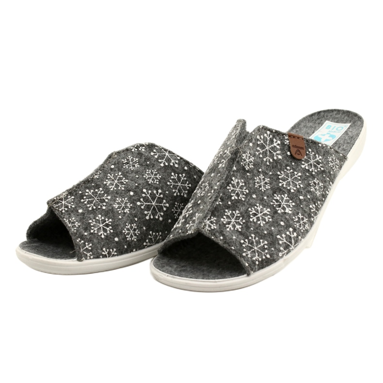 Adanex felt snowflake slippers 24217 white grey 3