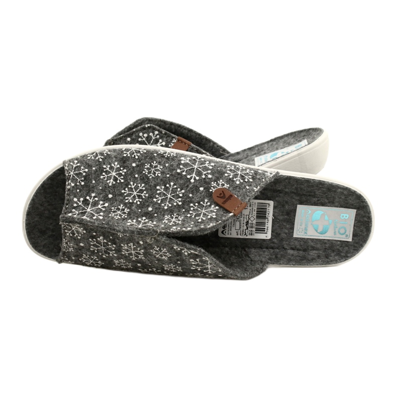 Adanex felt snowflake slippers 24217 white grey 6