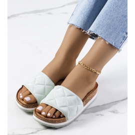 Green sandals on the Galts cork sole 1
