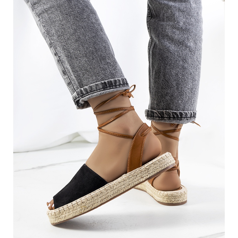 Black Chinner tied espadrilles brown 1