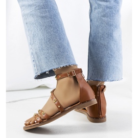 Krolt brown studded sandals 1