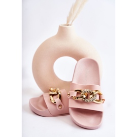 FK1 Children's Rubber Slippers With A Decorative Chain Pink Suzie 2