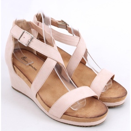 Ashlyn Nude wedge sandals beige pink 1