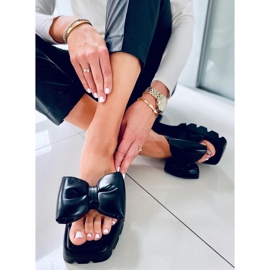 Keesha Black High Sole Slippers 1