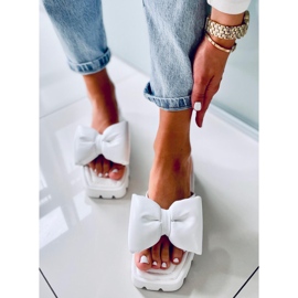 Keesha White High Sole Slippers 1 Keesha White High Sole Slippers 1