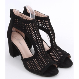 Boho openwork sandals Vivian Black 1