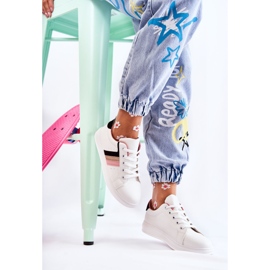 FK2 Women's sports shoes tied in white Renesme black pink golden 1