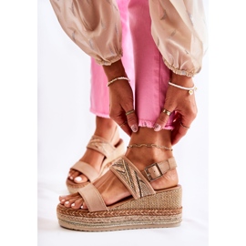 FE1 Suede Wedge Sandals Annabel Beige 2