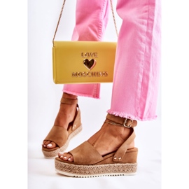 FE1 Suede Sandals On A Camel Wedge Lisbon beige 2