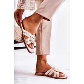 FE1 Women's Fashionable Beige Sansa Slippers 2