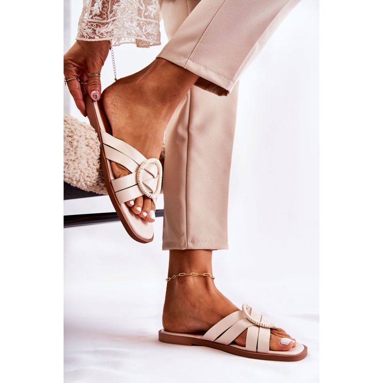 FE1 Women's Fashionable Beige Sansa Slippers 2 FE1 Women's Fashionable Beige Sansa Slippers 2