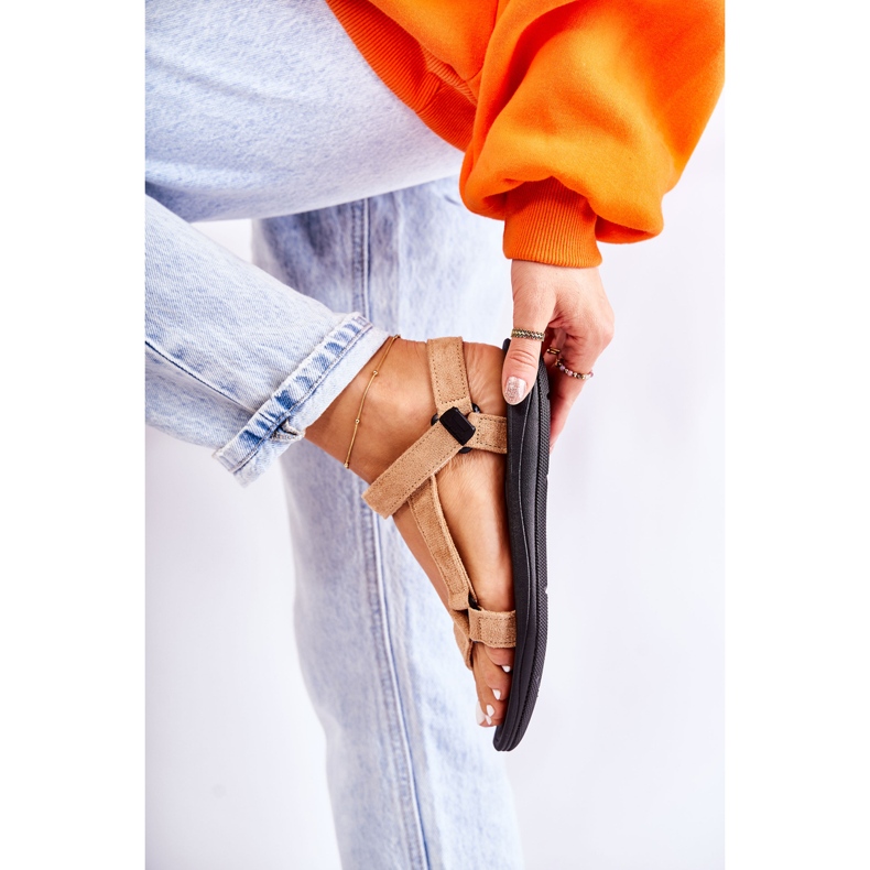 PM1 Women's Suede Sports Sandals Dark Beige Harris 2