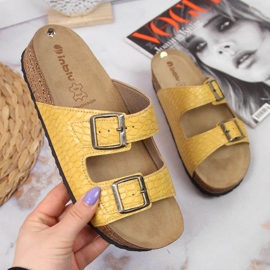 Yellow Inblu W ARC15 slippers with buckles 1
