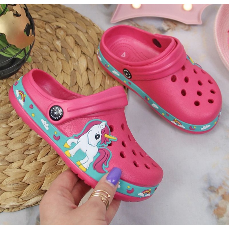 American Club Jr.AM899A pool slippers pink 1