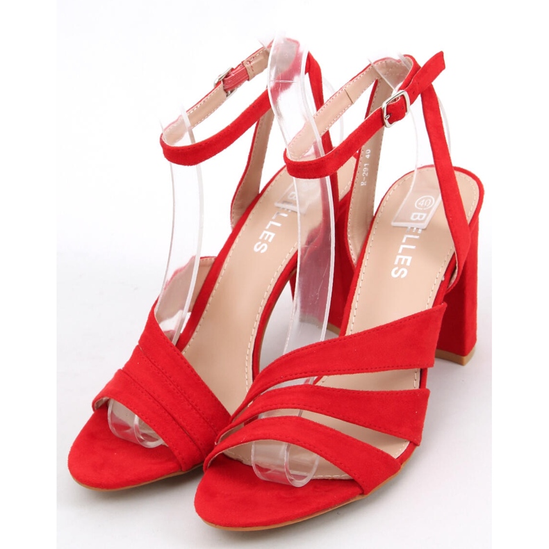 Leslie Red heeled sandals 2