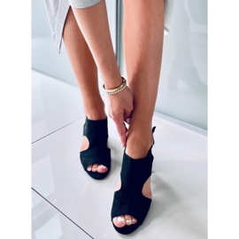 Stacy Black high-heeled openwork sandals 2