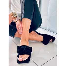 Nisha Black Square Sole Slides 1