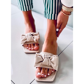 Nisha Beige Square Sole Slides 1