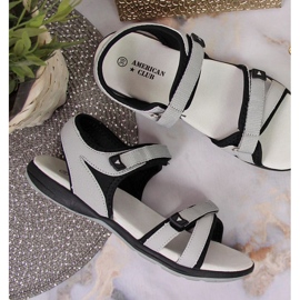 Gray Velcro sports sandals W American Club black 2