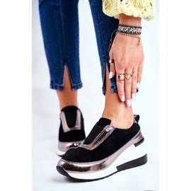 S.Barski Women's Sport Shoes Sneakers Black Leather Wilimont 2