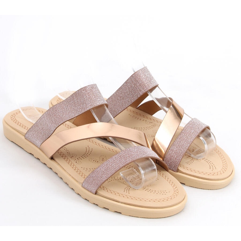 Women's Diarra Champagne slippers pink golden 1 Women's Diarra Champagne slippers pink golden 1