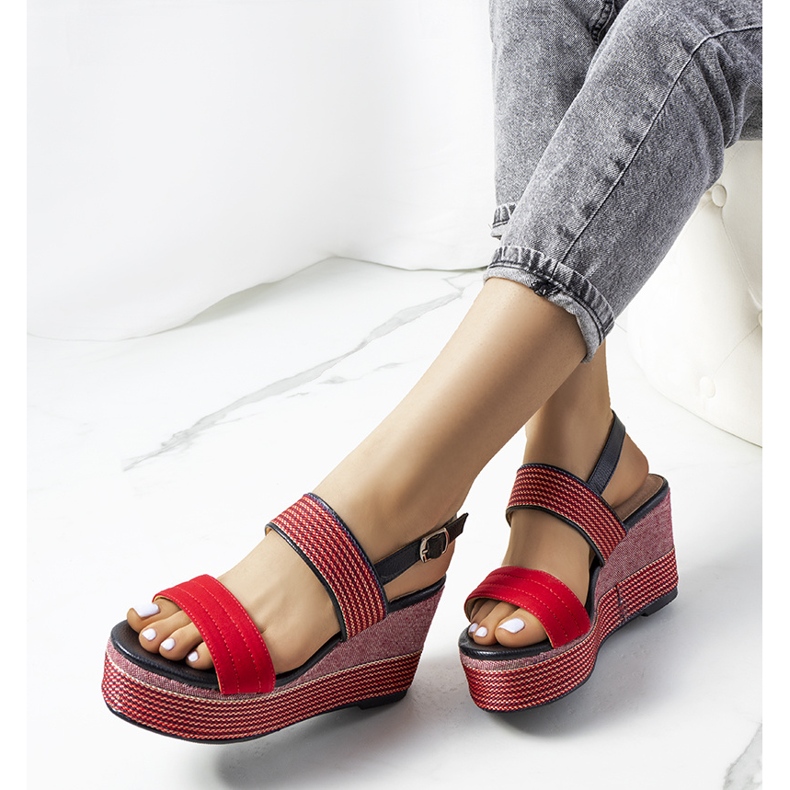 Red Rocha wedge sandals 1