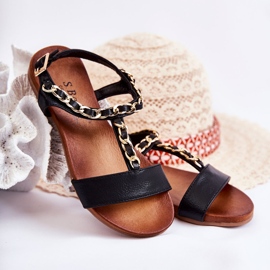 S.Barski Children's Sandals With Buckle Black Letto 1