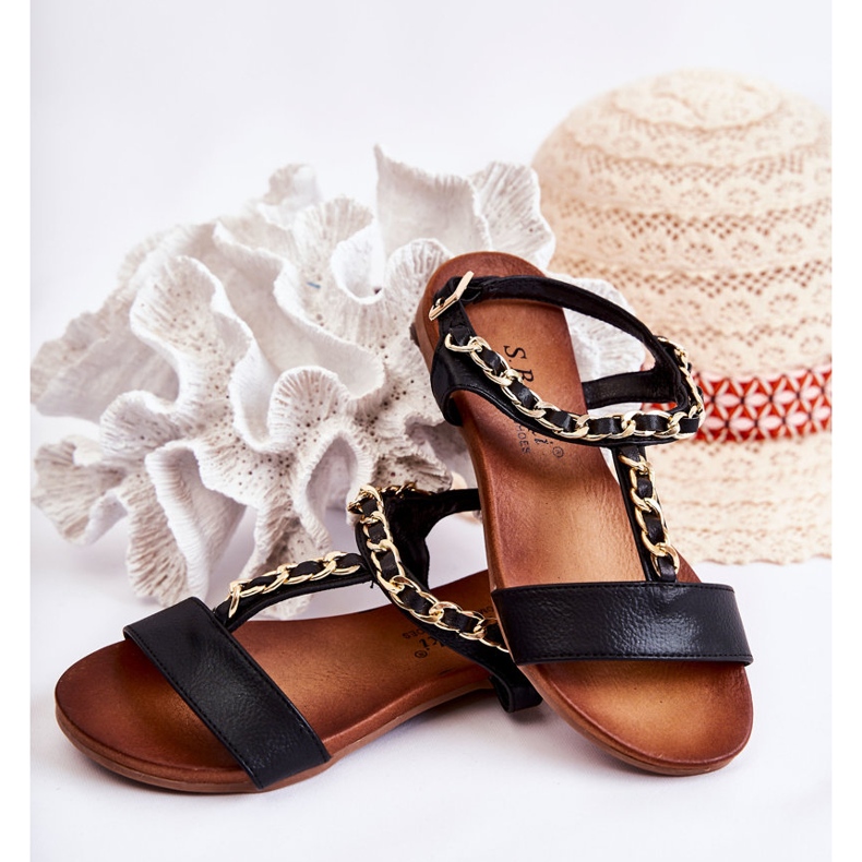 S.Barski Children's Sandals With Buckle Black Letto 2