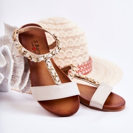 S.Barski Children's Sandals With Buckle Beige Letto 1 S.Barski Children's Sandals With Buckle Beige Letto 1