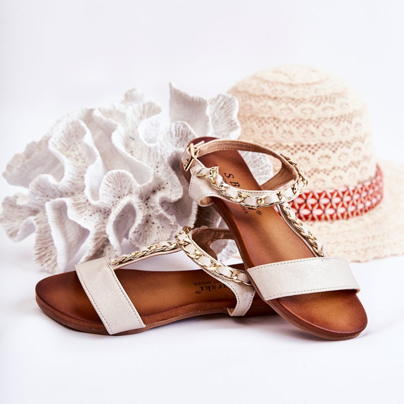 S.Barski Children's Sandals With Buckle Beige Letto 2 S.Barski Children's Sandals With Buckle Beige Letto 2