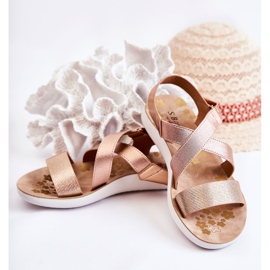 S.Barski Children's Sandals With Velcro Pink Gold Alise golden golden 2 S.Barski Children's Sandals With Velcro Pink Gold Alise golden golden 2