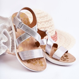 S.Barski Children's Sandals With Velcro Silver Alise 1