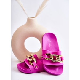 FK1 Children's Rubber Slippers With A Decorative Chain Fuchsia Suzie pink 2