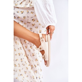 S.Barski Women's Leather Sandals With Beige Halis Decoration 1 S.Barski Women's Leather Sandals With Beige Halis Decoration 1