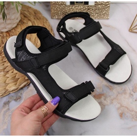 Black Velcro sports sandals At the American Club 1