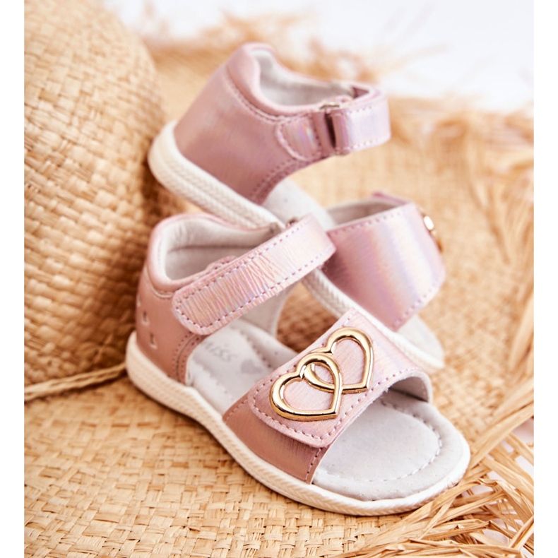PE1 Children's Sandals With Velcro Pink Catia ['pink'] 1