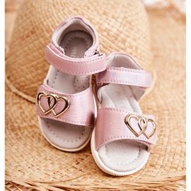PE1 Children's Sandals With Velcro Pink Catia ['pink'] 2