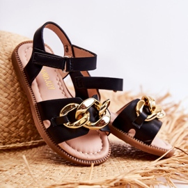FR1 Children's Sandals With Black Layra Velcro ['black'] 2