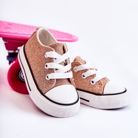 Children's Sneakers Tied Rose Gold Wella golden golden 1